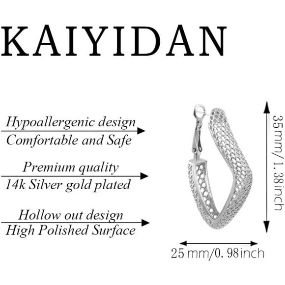 Trendy Chunky Medium Huggie Style Thick Statement Dangle Earrings Gift for Her - Picture 4 of 9